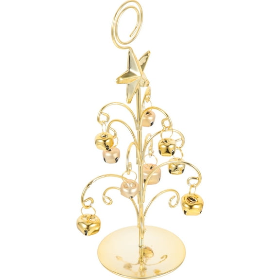 WEUVEB Tree Picture Holders Christmas Tree Table Number Holder Golden Iron 1Set