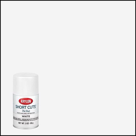 1 PC Krylon SCS-055 3 Oz Flat White Short Cuts? Spray Paint (Pack of 6)