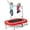 Red, variant on YEXJ Mini Trampoline, 2 Persons Foldable Fitness Trampoline w/ 5 Levels Height Adjustable Handle, Max Load 330LBS, Indoor Oval Rebounder Exercise Trampoline for Adult, Kid, Enjoy Parent-child Time