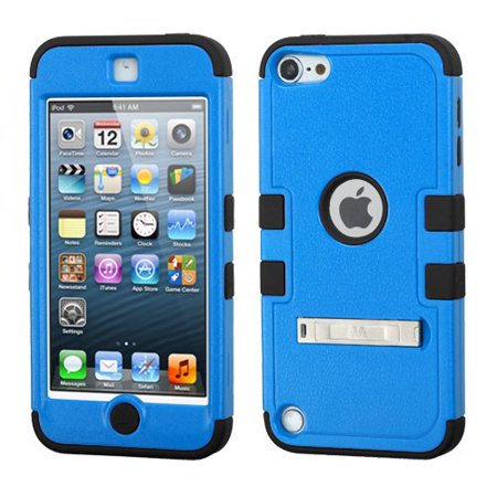 Apple iPod Touch 6th, 5th Generation Case - Wydan TUFF Hybrid Hard Shockproof Case Kickstand Protective Heavy Duty Impact Skin Cover Blue on
