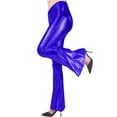 thumbnail image 7 of Women's Shiny Leather Flared Pants in Multiple Colors, 7 of 7