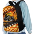 thumbnail image 4 of Uourmeti Monster Truck Design Spacious Compartment Backpack for Travel School, Durable Fabric Adjustable Shoulder Straps School Backpack Soft Student Bookbag, 4 of 6