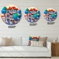 thumbnail image 4 of Designart 'House With Red Roof And Colorful Autumn Trees' Modern Wall Clock, 4 of 5