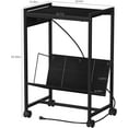 thumbnail image 7 of 2-Tier End Table Record Player Stand with Charging Station and Vinyl Storage Shelf, Black, 7 of 7
