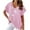 Pink, variant on Fesfesfes Dressy Tops for Women Summer Fashion Printed Regular V Neck Women Short Sleeves Top Blouse Tees 4(S)