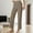 Khaki, variant on SNKSDGM Women's Plus Womens Capri Pants Cotton Linen Cargo Pants Women Petite Short High Waisted Women's Versatile Micro Flared Pants Casual Slim Fit and Drape Feeling Suit Pants