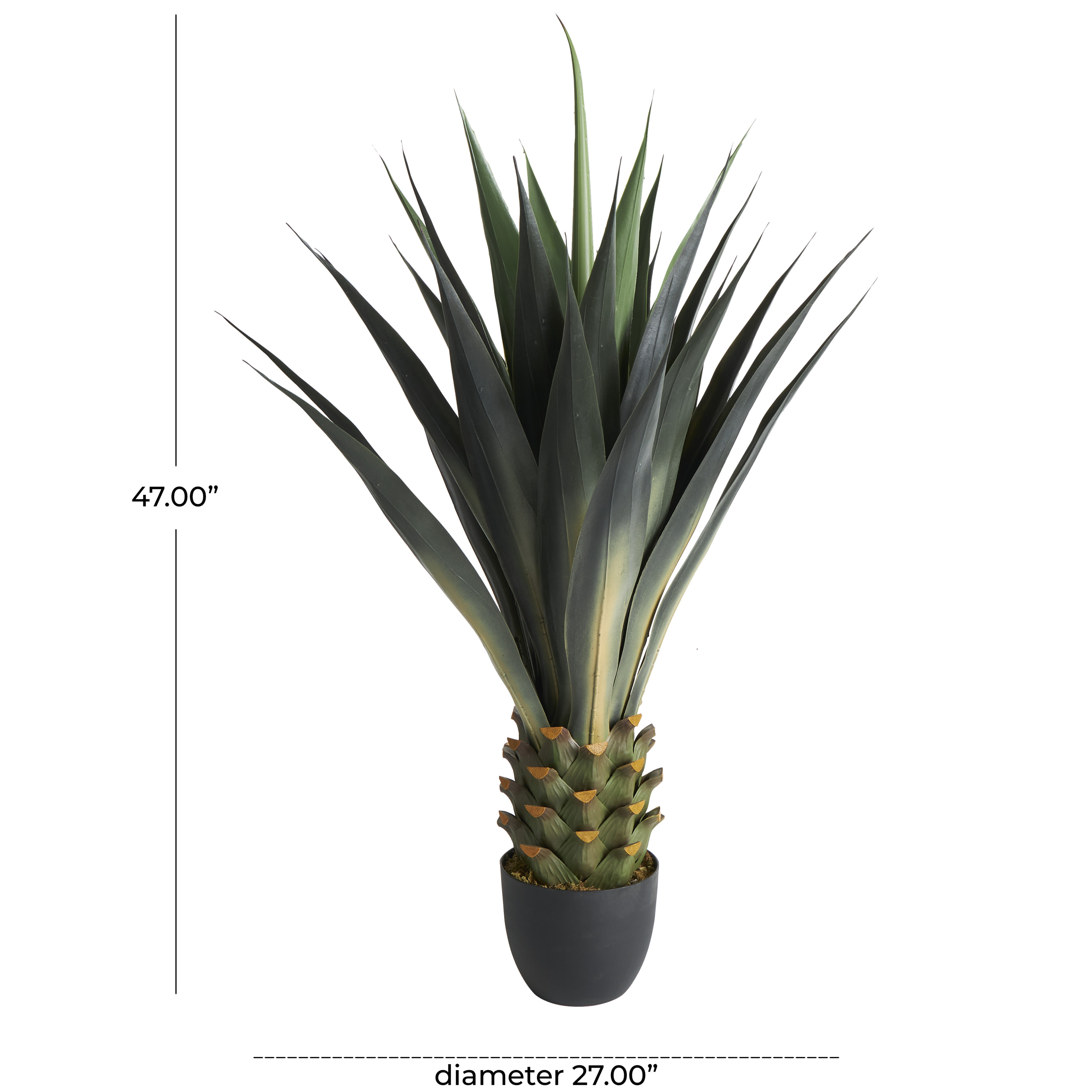 DecMode 47" Artificial Agave Tree in Black Pot