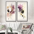 thumbnail image 1 of Designart "Movement in Deep Purple I" Abstract Geometric Framed Wall Art Set Of 2 - Purple Geometric Gallery Wall Frame Set For Home Decor, 1 of 6