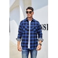 thumbnail image 5 of WARHORSEE Flannel Shirt for Men Long Sleeve Regular Fit Button Down Casual Plaid Shirt, 5 of 11