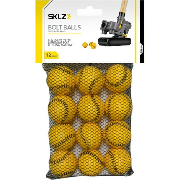 (12 Pack) SKLZ Lightning Bolt Balls Foam Baseballs for Training