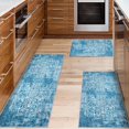 thumbnail image 2 of Kitchen Rug Sets 3 Piece with Runner Kitchen Carpets and Rugs Non-Slip Washable Blue Boho Kitchen Mat Set Farmhouse Area Rug for Kitchen Floor Laundry Room Hallway Sink, 2 of 6