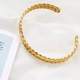 thumbnail image 4 of Cuff Bracelet, Bangle Chain for Women Unique Woven Wheat Birthday Gifts, 4 of 5