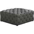 thumbnail image 1 of Best Master Furniture Kelly Square Transitional Linen Fabric Ottoman in Gray, 1 of 1