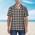 thumbnail image 2 of Haiem Black and white houndstooth Printed Hawaiian Shirt for Men - Men’s Casual Beach Summer Shirts - Stretch Fabric with Modern Fit,Large, 2 of 7