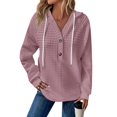 thumbnail image 6 of NMMUED Women Hoodies Waffle Hoodie Women Womens Hoodies Pullover Casual Sweatshirts for Women Y2k Hoodie Fall Hoodies for Women Plain Hoodie Light Pink S, 6 of 9