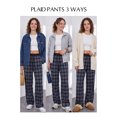 thumbnail image 4 of SHEWIN Womens Sweatpants Classic Plaid Straight Leg Trousers High Waist Baggy Workout Pants with Pockets, 4 of 7