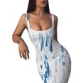 thumbnail image 4 of Gibobby Vestido casual de punto para mujer Vestido midi sin mangas Vestidos Tank Party Club Mini vestido de mujer Tie-dye Vestido de mujer(Azul,M), 4 of 5