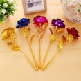 thumbnail image 5 of Romantic Gold Foil Galaxy Rose Flower Perfect Valentine's Day Gift Blue, 5 of 6