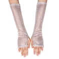 thumbnail image 2 of Gloves, Sparkly Glitter Fishnet Gloves, Long Mesh Arm Sleeve Tulle Gloves, Party Gloves for Women, Halloween, Wedding, Evening Wear, Costume Accessory Baberdicy, Ideal for Women, Party-Goers, 2 of 4