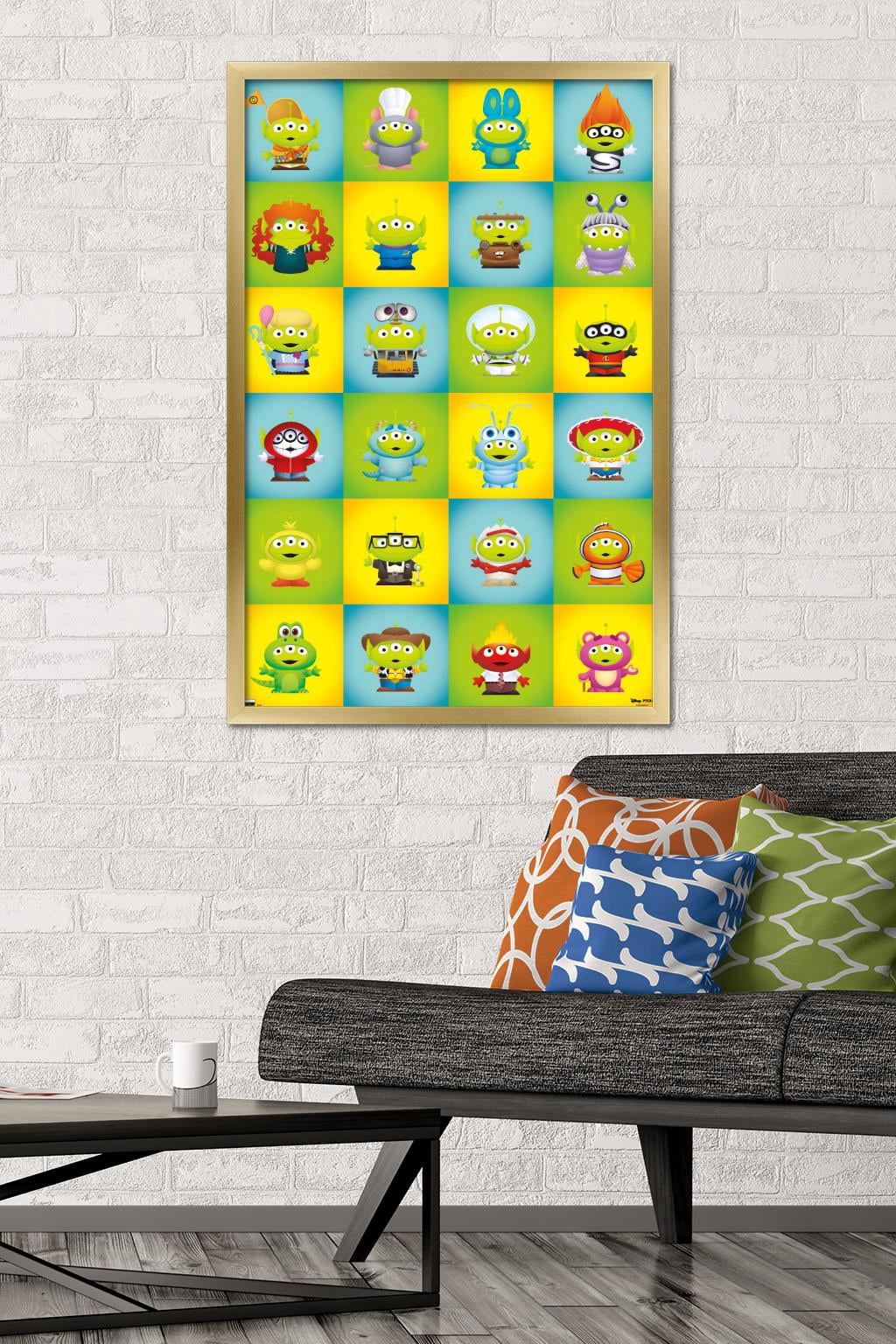 Disney Pixar - Aliens Group Wall Poster, 22.375" x 34", Framed