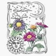 thumbnail image 2 of Women's Lost Gods Boho Sun Moon Flowers Graphic T-Shirt, 2 of 4
