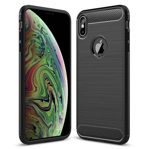 Funda Premium Fibra De Carbono NETONBOX Para iPhone XS Max Suave Flexible Color Negro