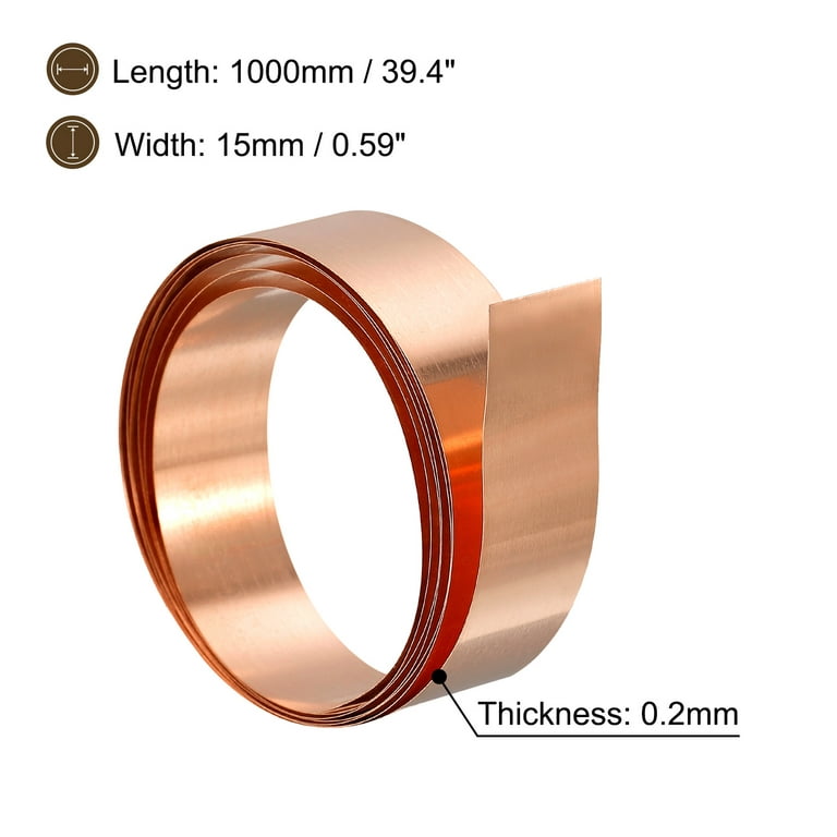Uxcell Copper Thin Foil Roll Sheet, 0.3x20x1000mm Pure Copper Foil Sheet  Roll Copper Strip 