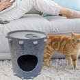 thumbnail image 4 of Cama para Gatos, Cueva para Gatos de Interior, Casa para Gatos, Refugio en Forma de Barril Suave de Fieltro, Escondite Creativo Resistente a Los Araña, 4 of 10