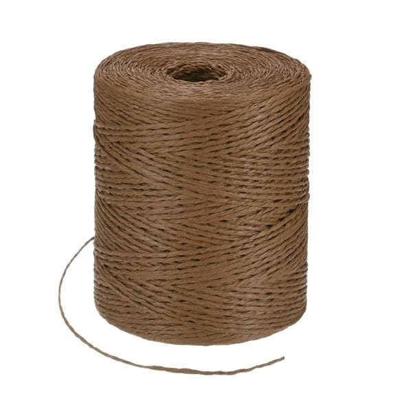 Uxcell Raffia Yarn for Crochet, 328 Yards 1.5mm Raffia Paper Ribbon Round String for DIY Crafts[Dark Brown]
