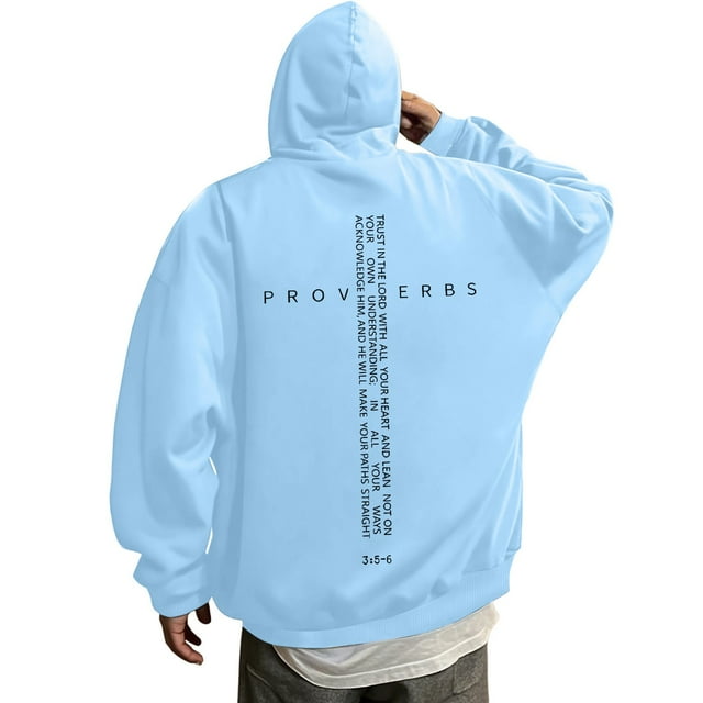 Chandail à Capuchon Rétro pour Hommes avec Verset Graphique, Tenue Décontractée Inspirante pour Croyants, Chandail Confortable à Enfiler