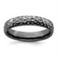 thumbnail image 2 of Auriga Fine Jewelry 925 Sterling Silver Black-plated Hammer Finish Ring for Women Size- 9, 2 of 6