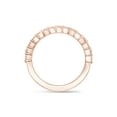 thumbnail image 2 of AFFY 1/3 Cttw Round White Natural Diamond Half-Eternity Wedding Band with Blue Sapphire in 14K Rose Gold Over Sterling Silver (0.31 Cttw) Ring Size-4.5, 2 of 5