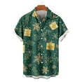 thumbnail image 6 of Muscularfit Mens Tshirts Graphic Green Christmas Oversized Work Tops Collared Big & Tall Button Up Short Sleeve T Shirts,XXXXL, 6 of 6