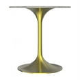 thumbnail image 4 of LeisureMod 27" Round Dining Table with MDF Top and Brushed Gold Stainless Steel Pedestal Base Seats 2-3 Person for Modern Home, Kitchen, Cafes Verve Collection White, 4 of 6
