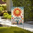 thumbnail image 4 of Welcome Spring Summer Garden Flag Smiling Sun Flowers Double Sided 12x18 Inch Outdoor Yard House Flag，Floral Butterfly Decor，Seasonal Patio Lawn Banner, 4 of 6