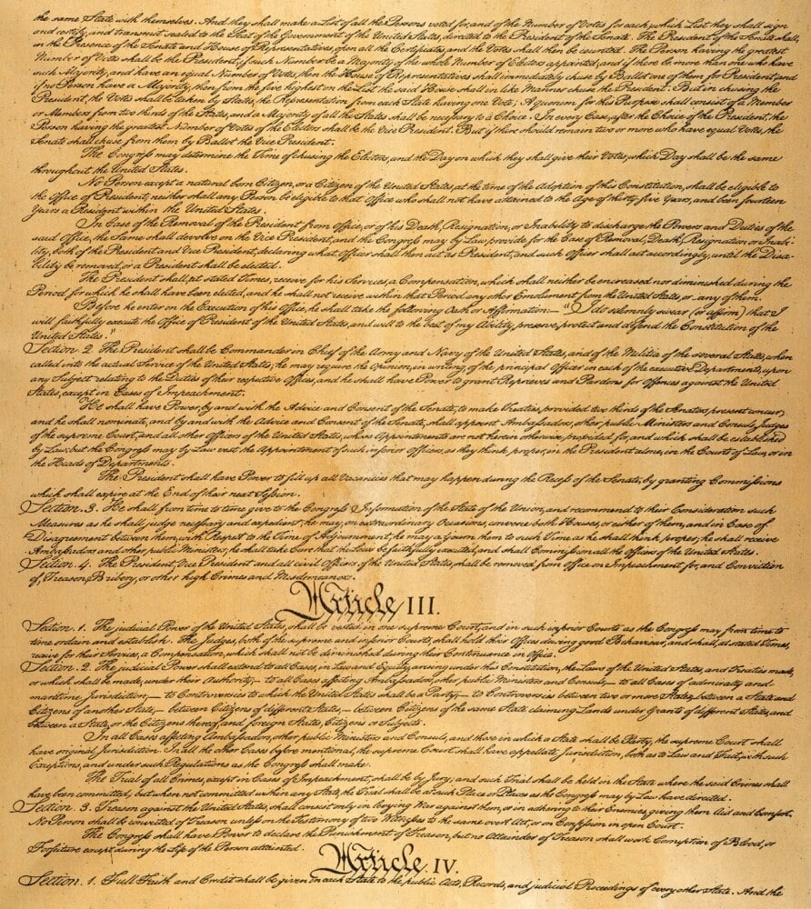 the constitution 1787 npage three of the constitution