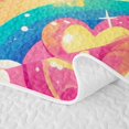 thumbnail image 5 of Manfei Cute Candy Lollipop Twin Quilt Set, Rainbow Butterfly Twin Coverlet Set, Hot Pink, 2pcs, 1 Bedspread and 1 Pillowcase, 5 of 7