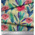 thumbnail image 3 of Soimoi Poly Georgette Fabric Leopard,Tropical Leaves & Floral Decor Fabric Printed Yard 52 Inch Wide, 3 of 3