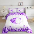 thumbnail image 2 of Erosebridal Monogrammed Bedding Twin Comforter Set,Personalized Initial Down Comforter,Letter Decoration,Reversible,Lightweight,2-Piece, 2 of 8