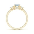 thumbnail image 2 of Angara Natural 0.72 Ct. Aquamarine with Diamond Classic Ring in 14K Yellow Gold for Women (Ring Size: 11.5), 2 of 9