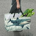 thumbnail image 7 of Shark Large Capacity Reusable Foldable Oxford Cloth Storage Bin Shopping Basket Shopping Bag Grocery Bags, 7 of 7