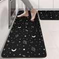 thumbnail image 2 of Kitchen Rugs Sets Of 2,Black White Star Moon Planet Comet Pattern Anti Fatigue Kitchen Mat Rugs Non Slip Washable,Decorative Kitchen Floor Mats for Kitchen,Sink,Laundry,17"x47"+17"x47", 2 of 5