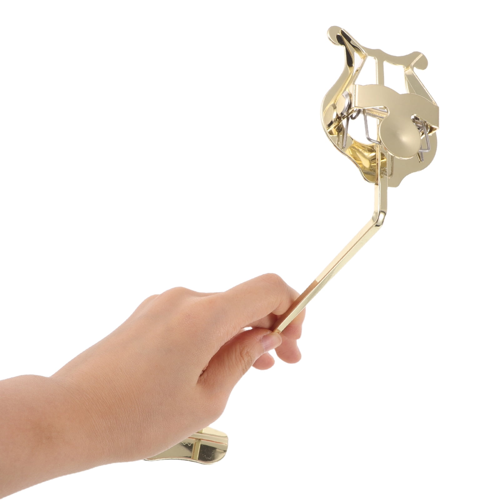 EXHUMKY Soprano Saxophone Music Clip Golden Metal Portable and Lightweight for Marching