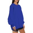 thumbnail image 3 of ORUYROP Chandails en Molleton Surdimensionnés pour Femmes Manches Longues Col Rond Chandail Décontracté Ample Couleur Unie Polaire Tops Pulls, 3 of 7