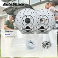 thumbnail image 3 of AutoShack Front Vented Drilled & Slotted Coated Brake Rotors Silver Matte Finish + Calipers 4-PC Brake Kit Replacement for 2009-2014 Acura TL TurboGuard 12.59" (319.8 mm), 3 of 5