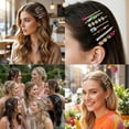 thumbnail image 4 of Miallo 7-Piece Colorful Crystal Bobby Pins Set, Assorted Rhinestone Hair Clips, Decorative Jewelry Hair Pins for Women and Girls Daily Wear, 4 of 8
