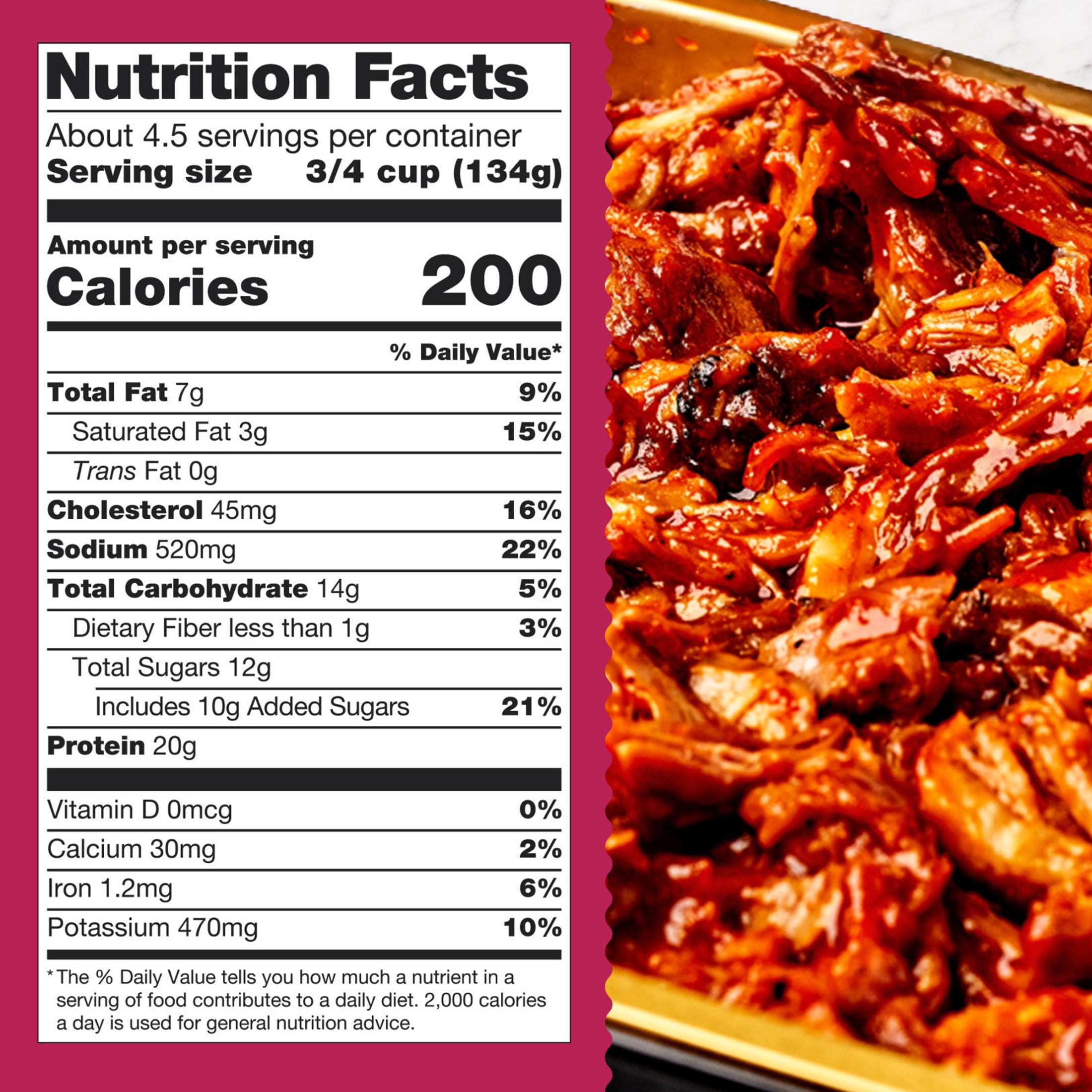 HomeBake 425°/:30 Pulled Pork with BBQ Sauce Frozen Main, 22.2 oz Box (Frozen)