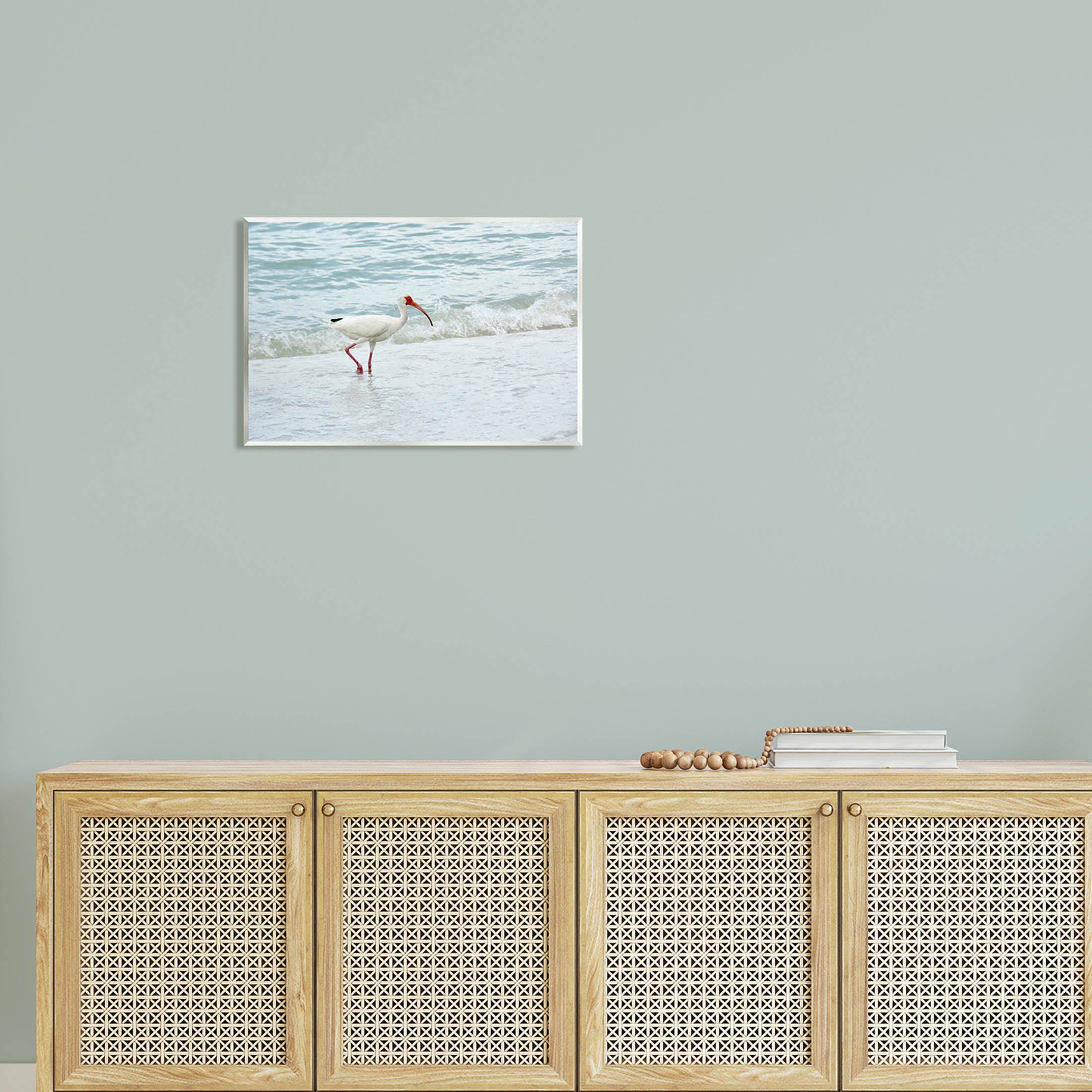 Bird Stepping Sea Waves Splash Animals & Insects Photograph Unframed Art Print Wall Art