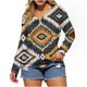 thumbnail image 3 of TaTaai Printed Long Sleeve T-Shirt Lightweight Loose Women's Fashion Retro Western Print Round Neck Button Detail Casual Spring Daily Top Gift, 3 of 5