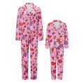 thumbnail image 3 of Conjunto de pijama navideño a juego para toda la familia, nuevo conjunto de 2025, con estampado de corazones, manga larga, pantalones con cintura elástica para otoño e invierno, 3 of 4